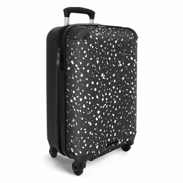 Suitcase - Terrazzo pattern black and white — 2