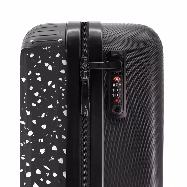 Suitcase - Terrazzo pattern black and white — 5