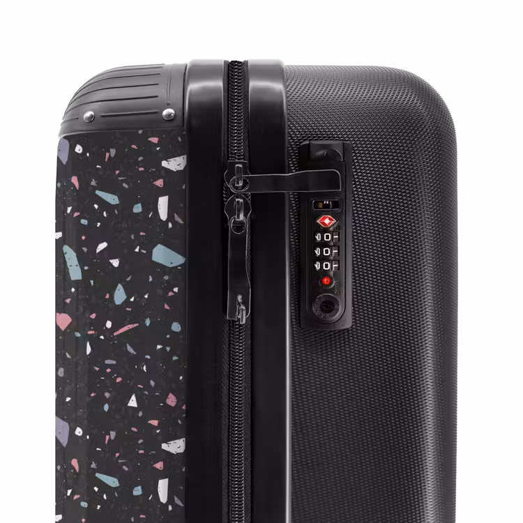 Suitcase - Terrazzo pattern black with pastel — 5