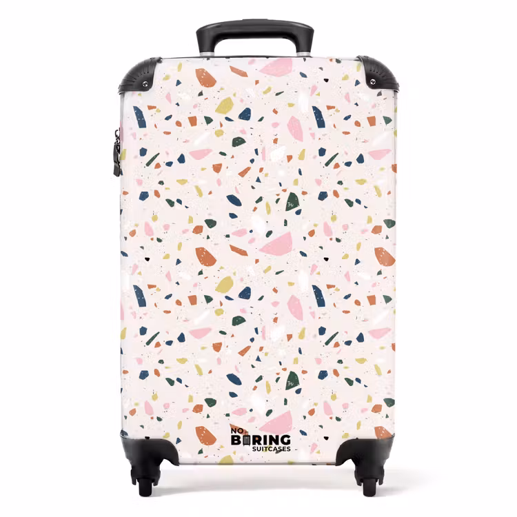 Suitcase - Terrazzo pattern colorful light pink — 1