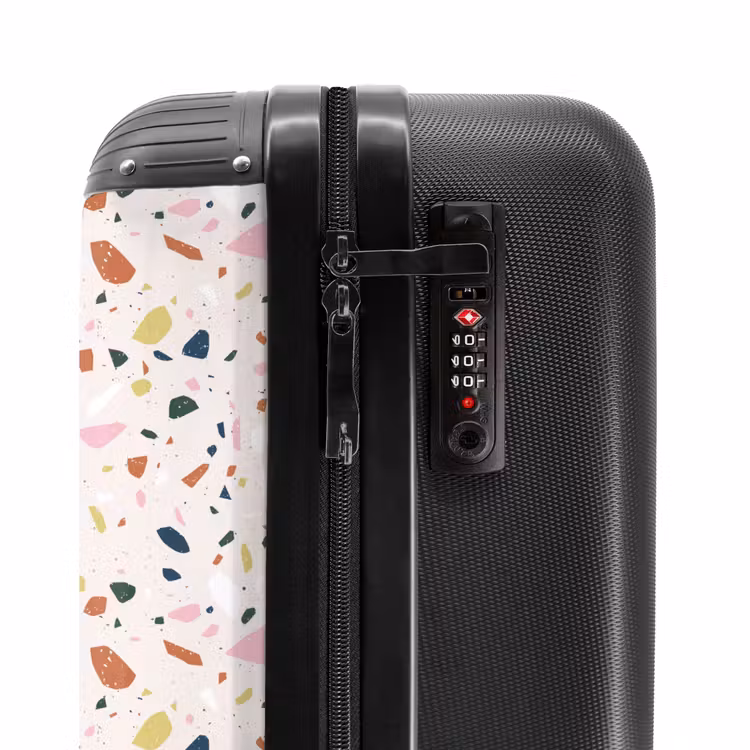 Suitcase - Terrazzo pattern colorful light pink — 5