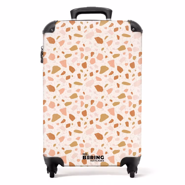 Suitcase - Terrazzo pattern multicolored beige pink — 1
