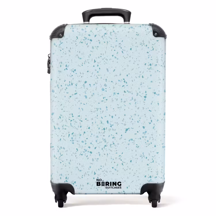 Suitcase - Terrazzo pattern multicolored blue and green — 1