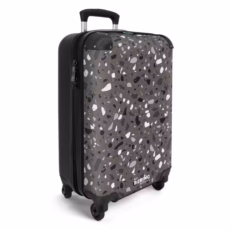 Suitcase - Terrazzo pattern multicolored dark gray — 2