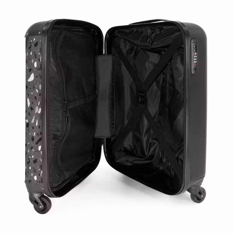 Suitcase - Terrazzo pattern multicolored dark gray — 4