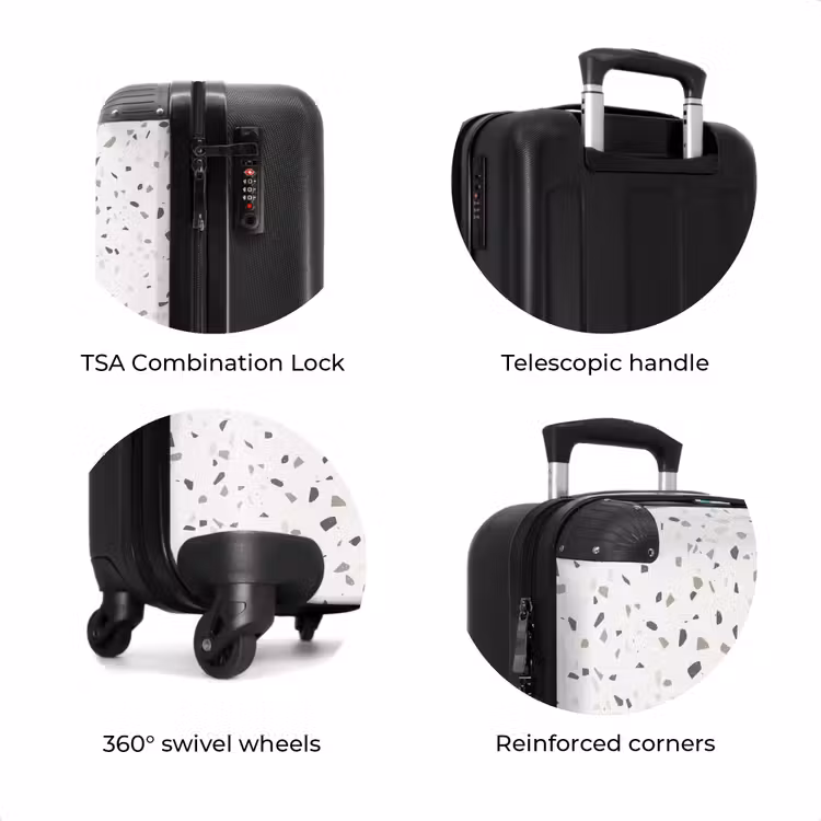 Suitcase - Terrazzo pattern multicolored gray — 7