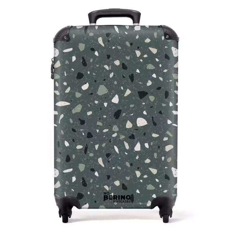 Suitcase - Terrazzo pattern multicolored green — 1