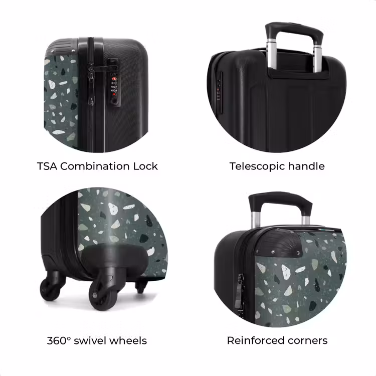 Suitcase - Terrazzo pattern multicolored green — 7