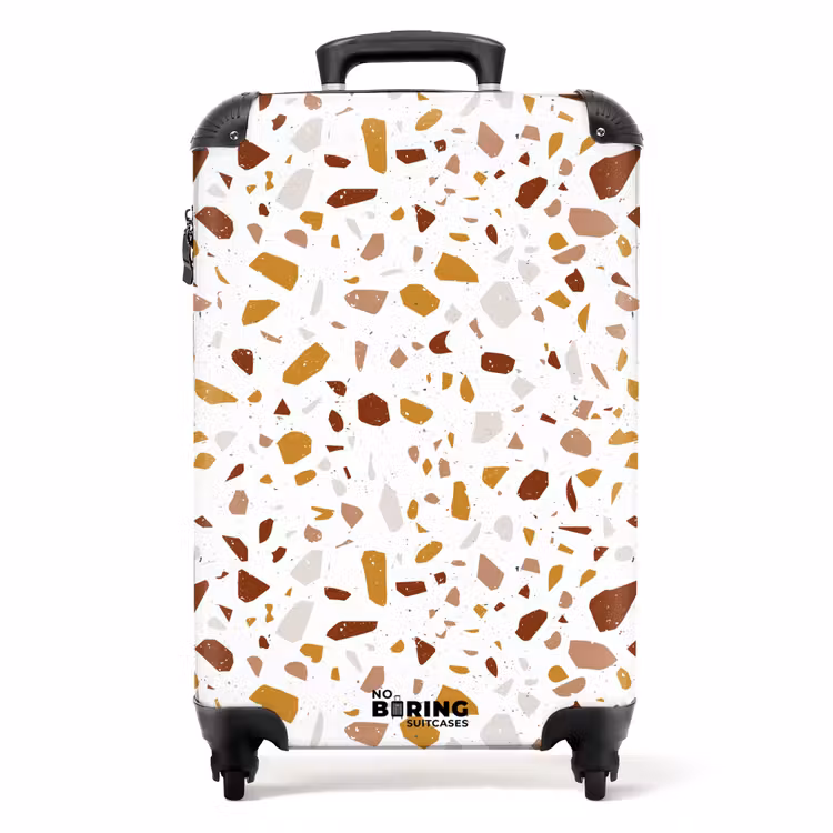 Suitcase - Terrazzo pattern multicolored ochre and rust — 1