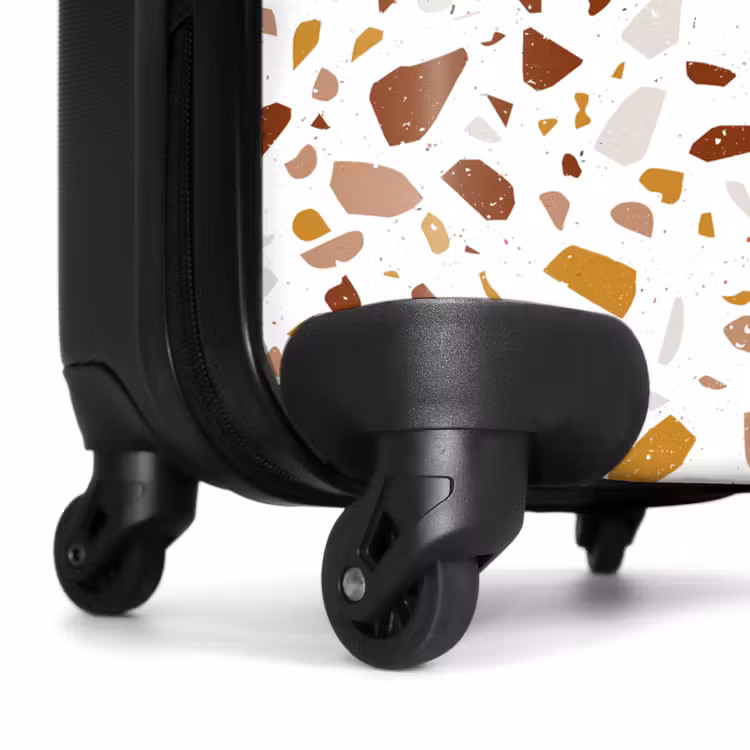 Suitcase - Terrazzo pattern multicolored ochre and rust — 6