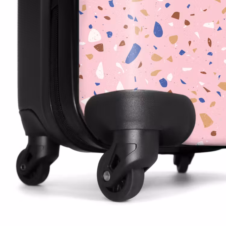 Suitcase - Terrazzo pattern multicolored pink and blue — 6