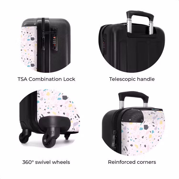 Suitcase - Terrazzo pattern pink confetti — 7