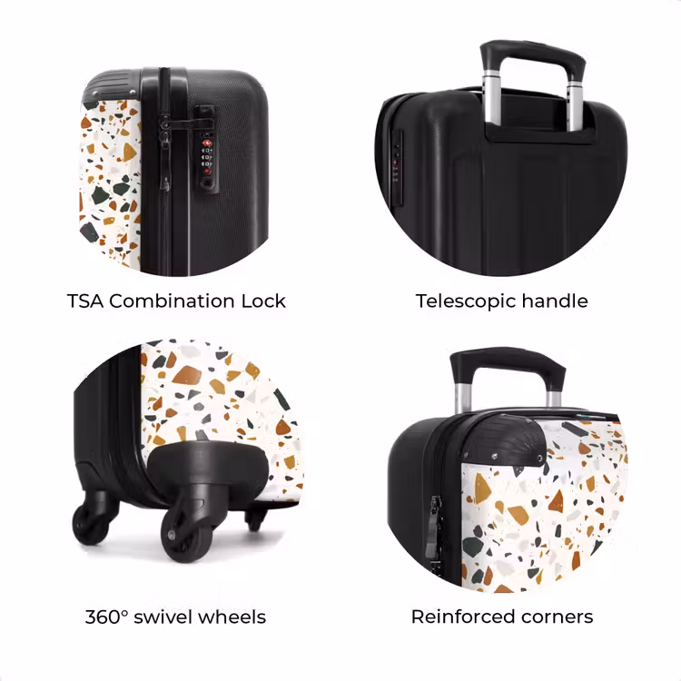 Suitcase - Terrazzo pattern rust ochre — 7