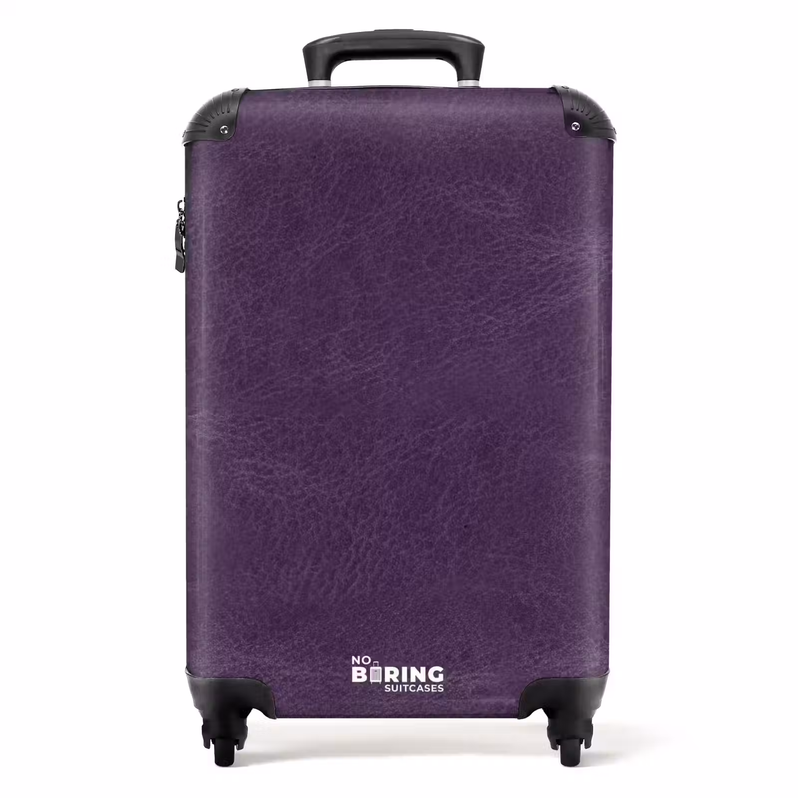 Suitcase - Leather look eggplant purple — 1