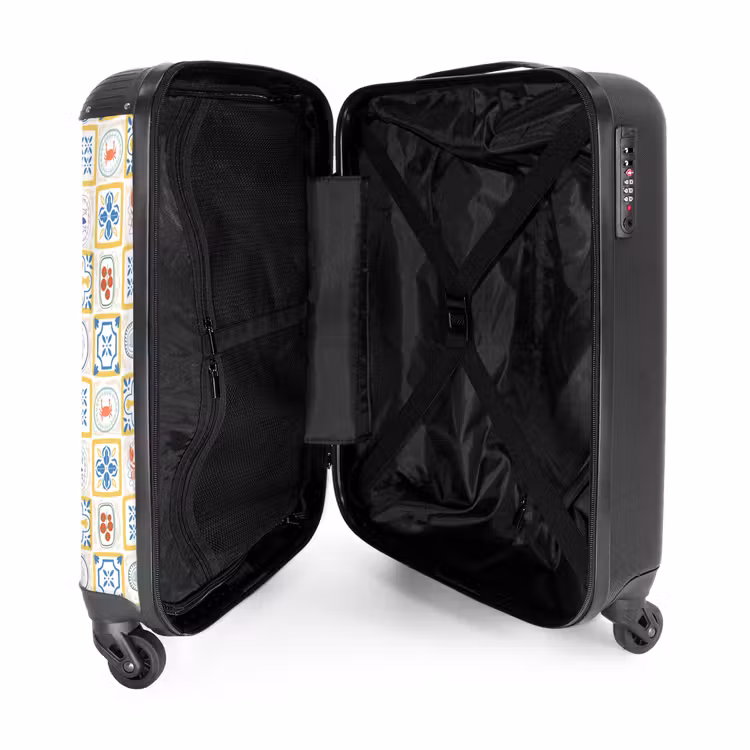 Suitcase - Italian tile print yellow — 4