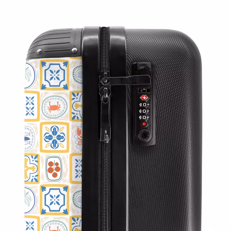 Suitcase - Italian tile print yellow — 5