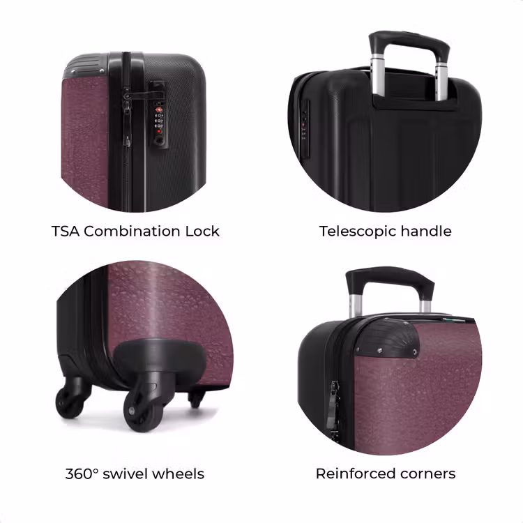 Suitcase - Leather look berry purple — 7
