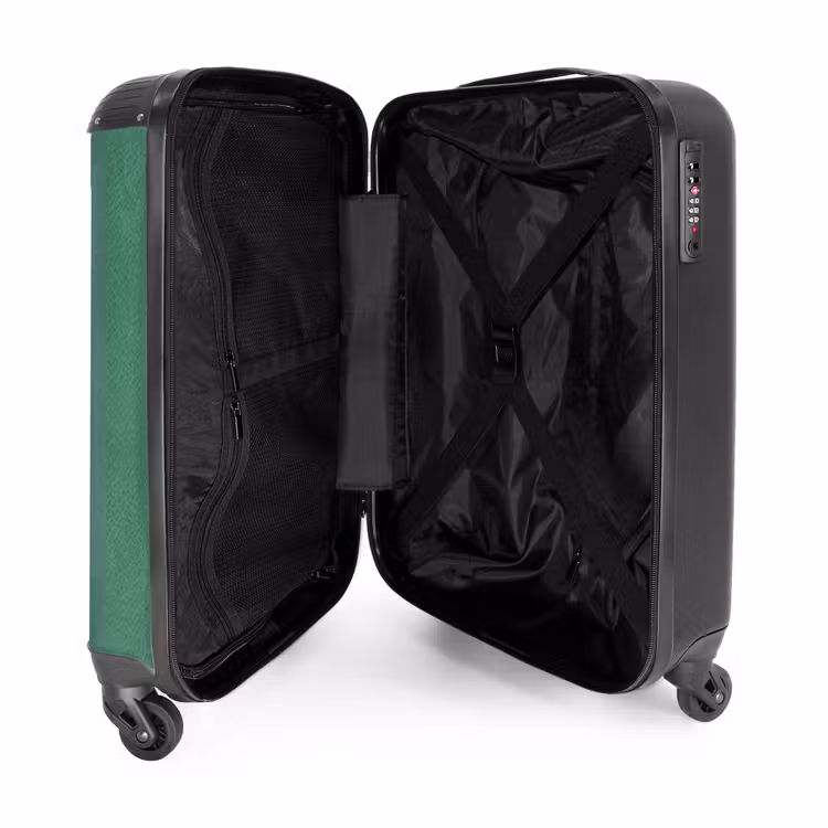 Suitcase - Leather look blue green — 4