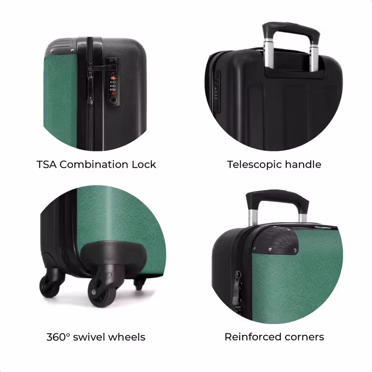 Suitcase - Leather look blue green — 7