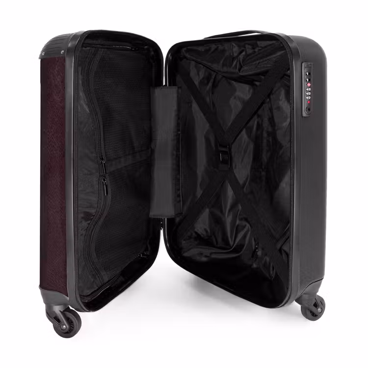 Suitcase - Leather look burgundy red — 4