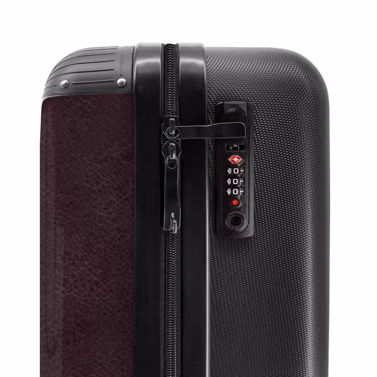 Suitcase - Leather look burgundy red — 5