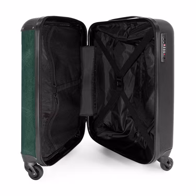 Suitcase - Leather look center green — 4