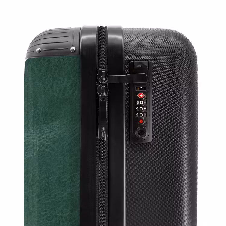 Suitcase - Leather look center green — 5