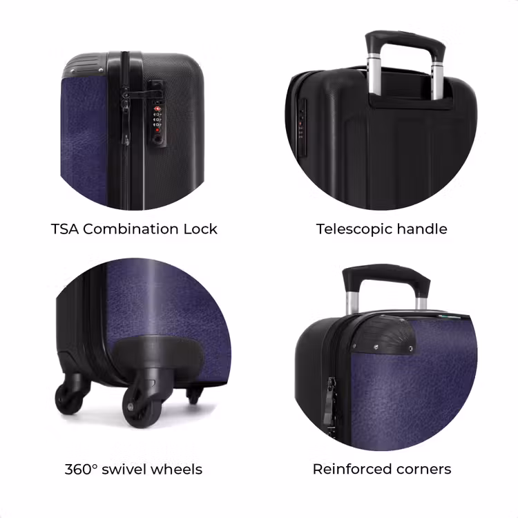 Suitcase - Leather look center purple — 7