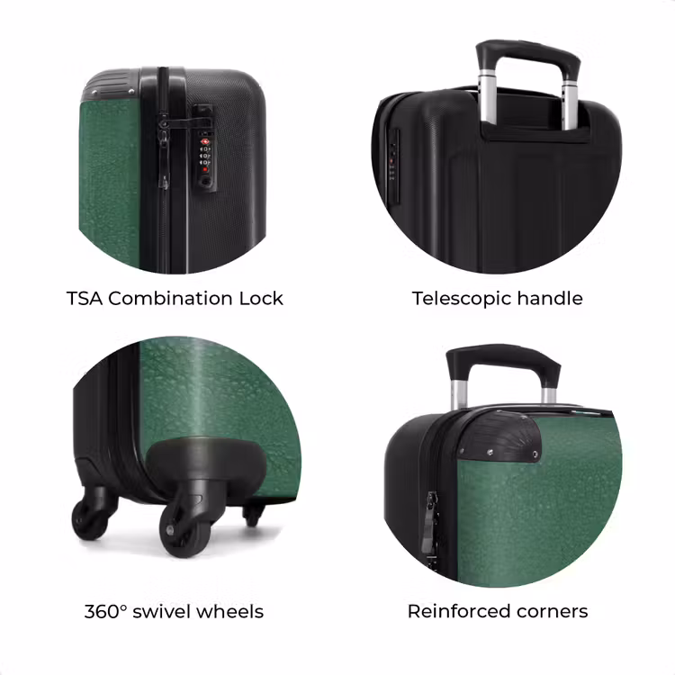 Suitcase - Leather look color green — 7