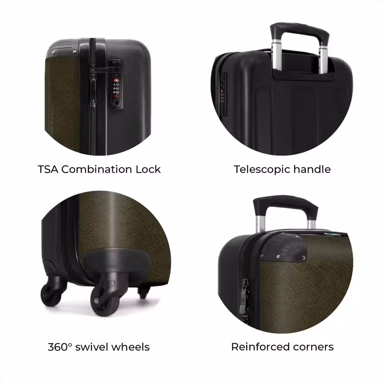 Suitcase - Leather look dark green — 7