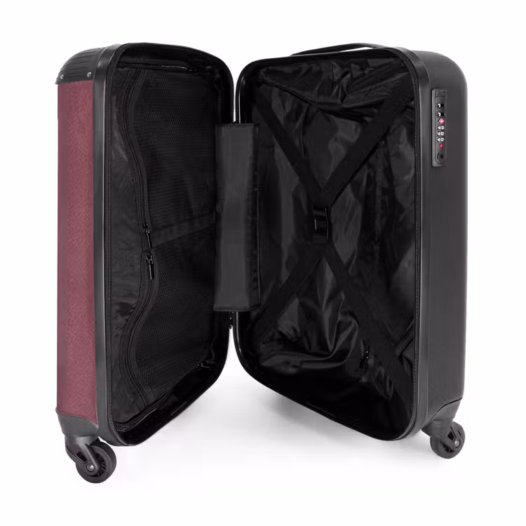 Suitcase - Leather look dark pink — 4
