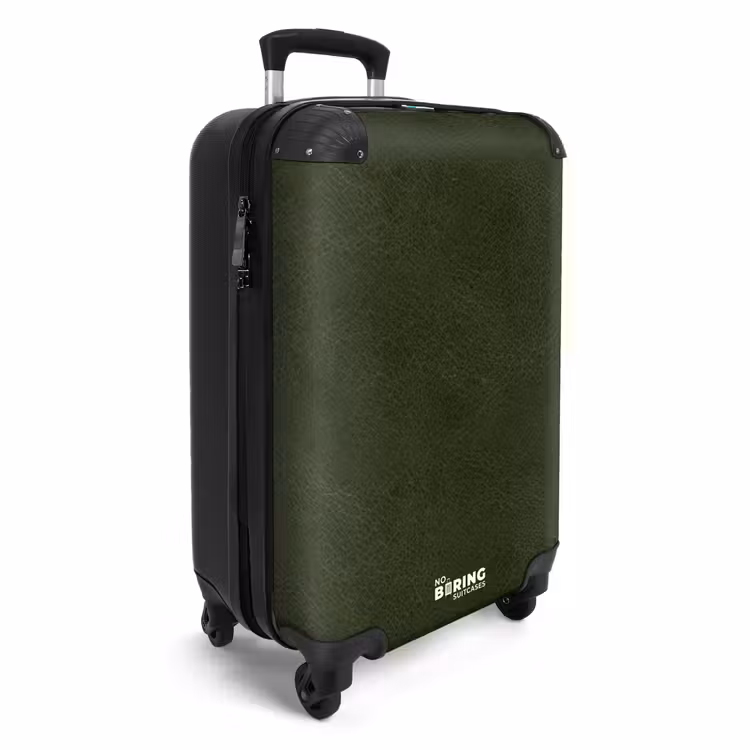 Suitcase - Leather look deep green — 2