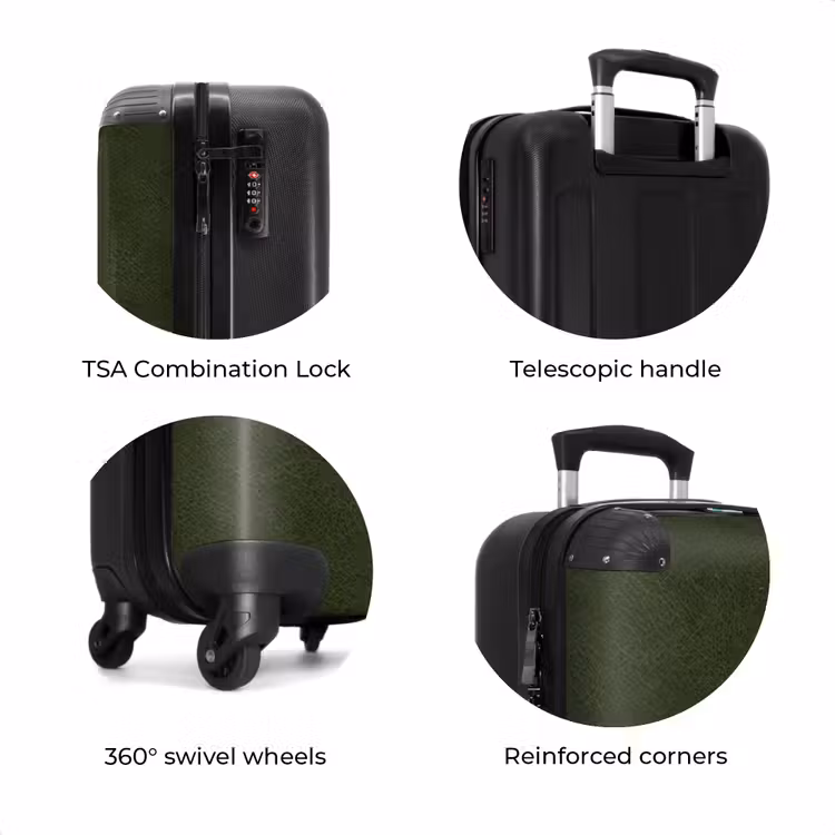 Suitcase - Leather look deep green — 7