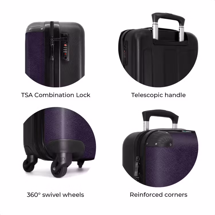 Suitcase - Leather look deep purple — 7