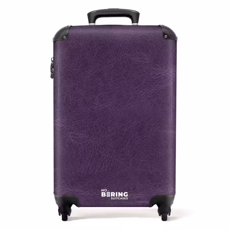 Suitcase - Leather look eggplant purple — 1