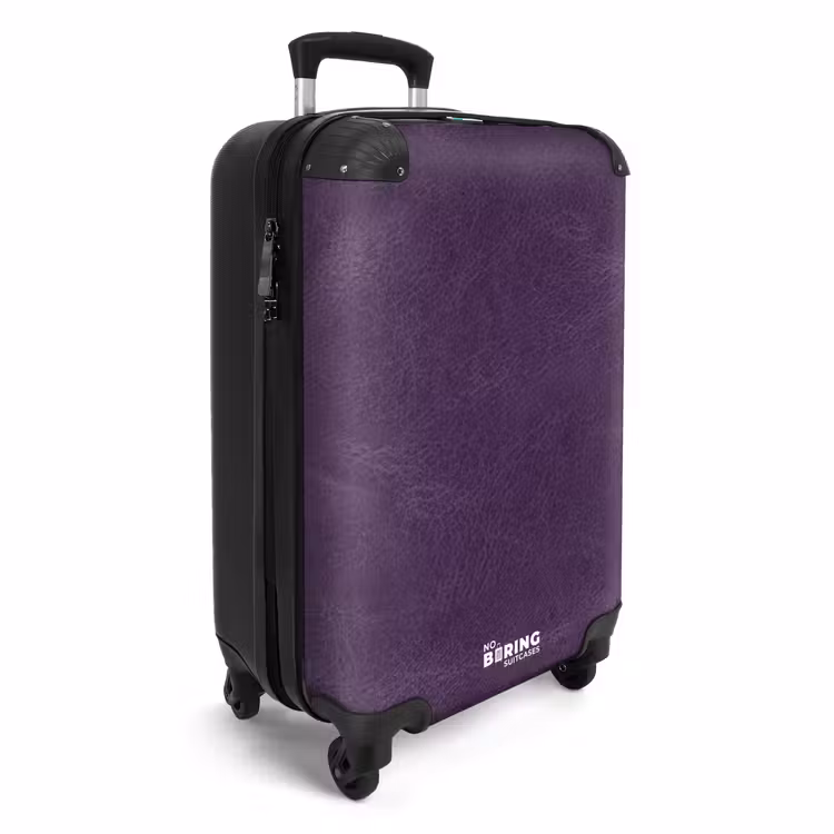 Suitcase - Leather look eggplant purple — 2