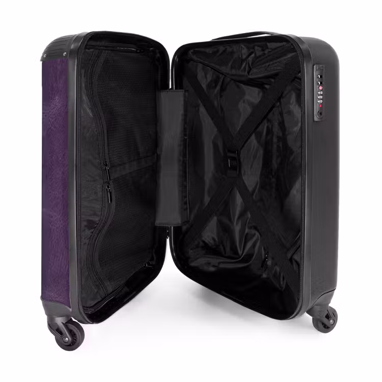 Suitcase - Leather look eggplant purple — 4
