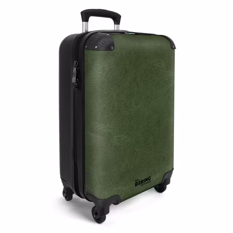 Suitcase - Leather look forest green — 2