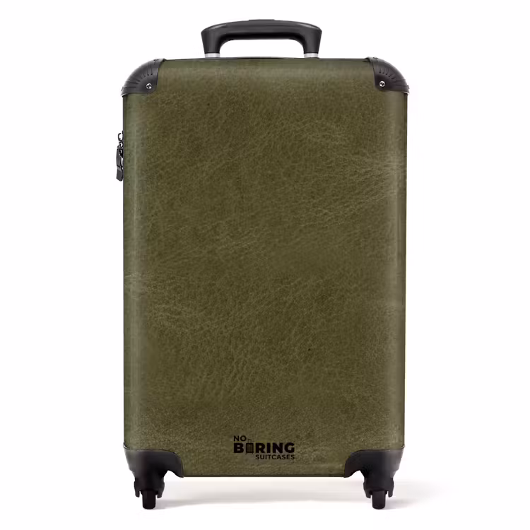 Suitcase - Leather look khaki green — 1