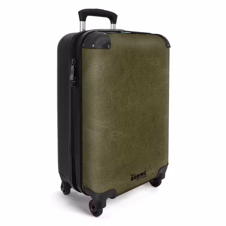 Suitcase - Leather look khaki green — 2
