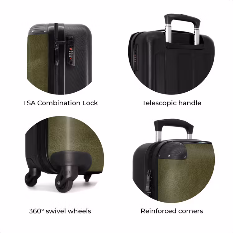 Suitcase - Leather look khaki green — 7
