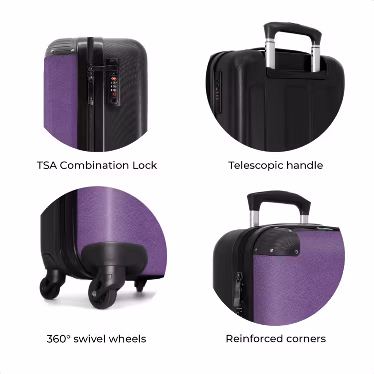 Suitcase - Leather look lilac purple — 7