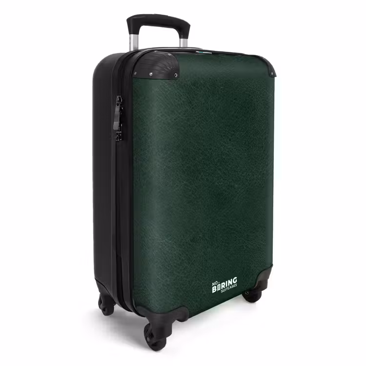 Suitcase - Leather look moss green — 2