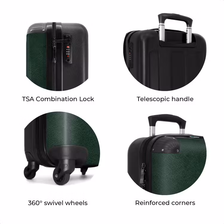 Suitcase - Leather look moss green — 7