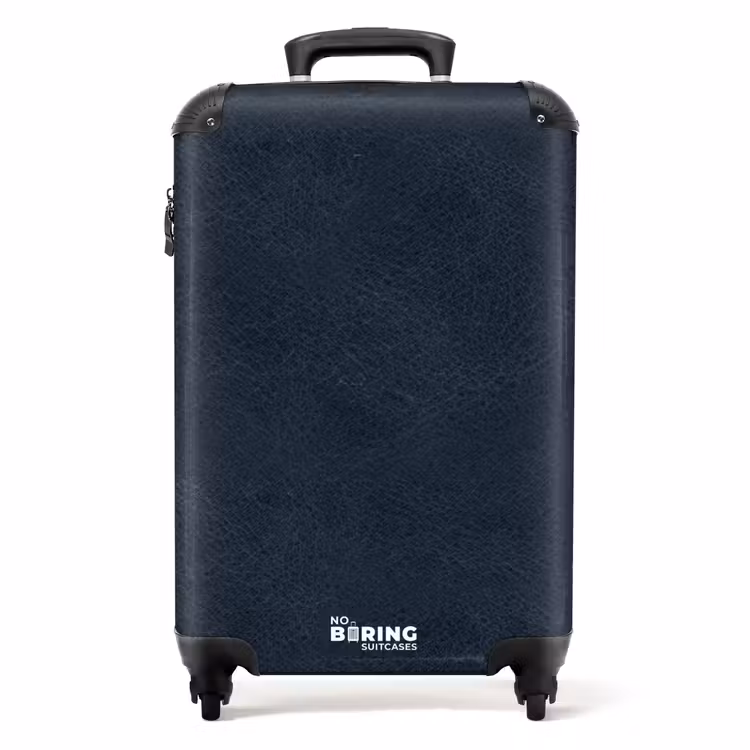 Suitcase - Leather look navy blue — 1