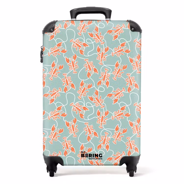 Suitcase - Lobster print green — 1