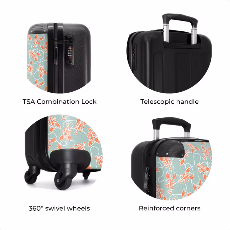 Suitcase - Lobster print green — 7