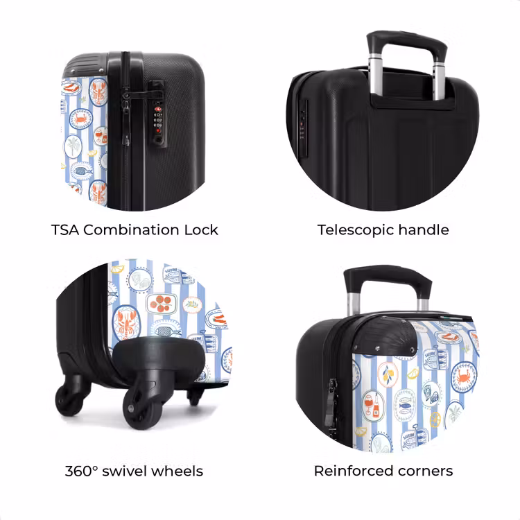 Suitcase - Striped summer print colorful — 7