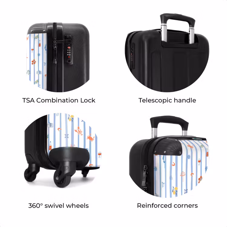 Suitcase - Striped vacation print colorful — 7