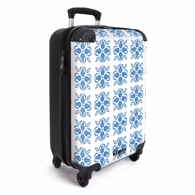 Suitcase - Summer tile print blue — 2